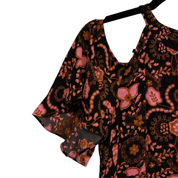 A.L.C. Emile Silk Floral High Low Cold Shoulder Dress Size 4 - Picture 4 of 7